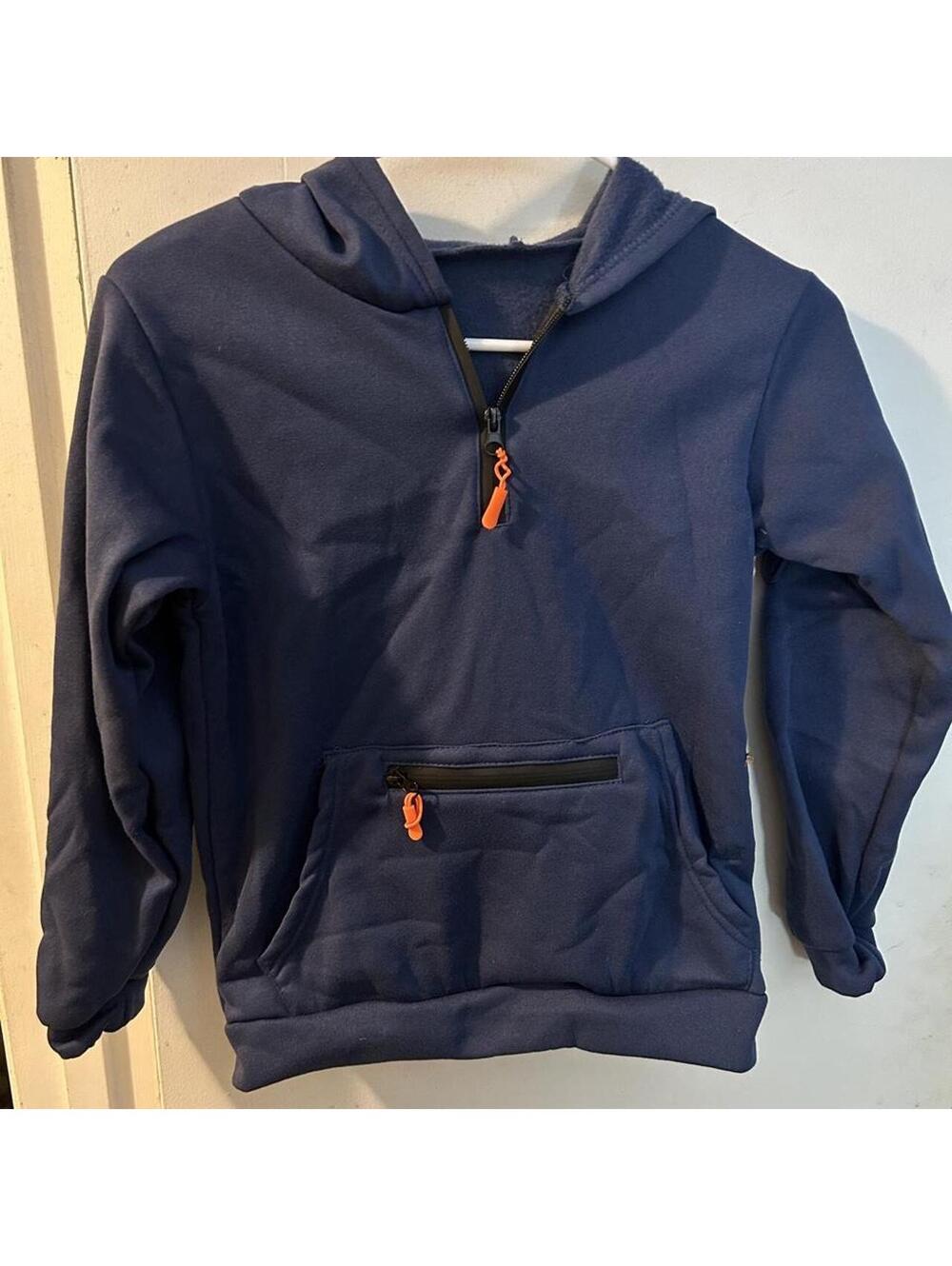 Brand new Navy blue children’s kids quarter zip hoodie size 7-8 years